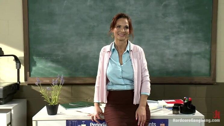 Syren Demer: Naughty Teacher with Big Tits Loves DP!