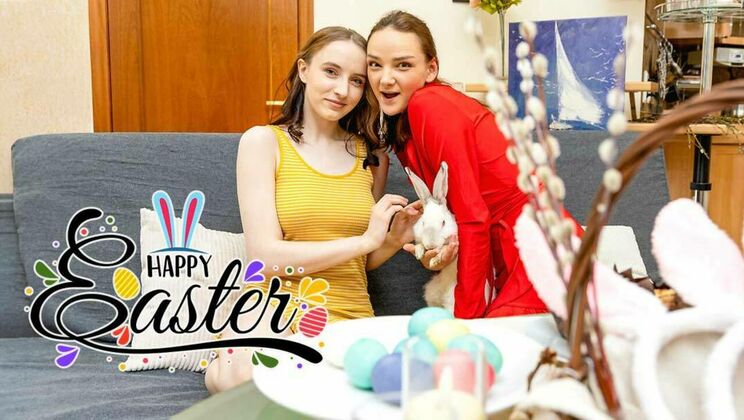 Easter Kissing Lesbians with Big Tits