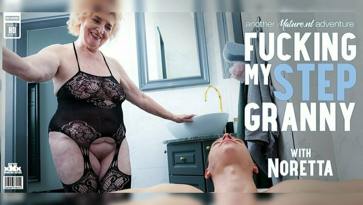 [Mature.nl] - Stepson and Granny: Noretta's Shaved Pussy and Big Tits in Doggystyle - Nikki Nuttz - Noretta