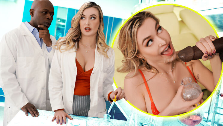 [BBCParadise] - Blonde Scientist Deep Throats BBC - Pussy Licking & Spanking - Natalia Starr - Will Tile