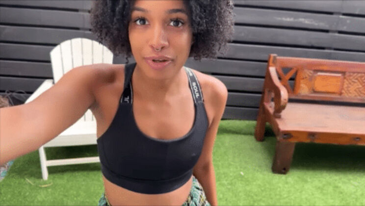 Naughty Teen Ebony Plays Daddy's Girl