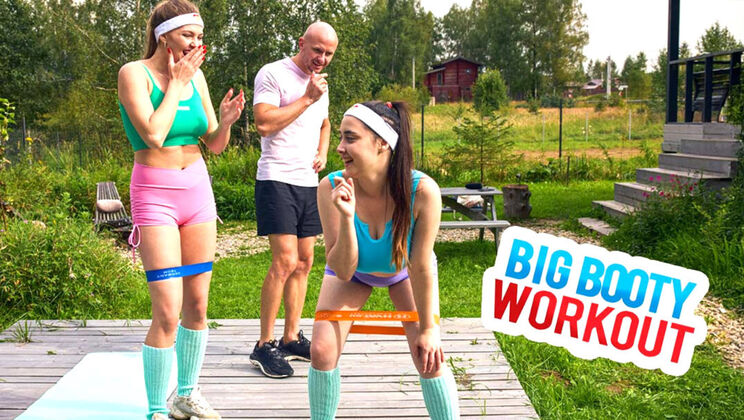 [ClubSweethearts] - Big Tits and Booty Workout Playtime - Aleks Sam - Remido - Leonoy Sparkle