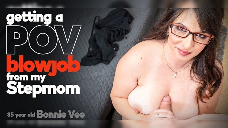 Stepson Gets a POV Blowjob from His Curvy Stepmom