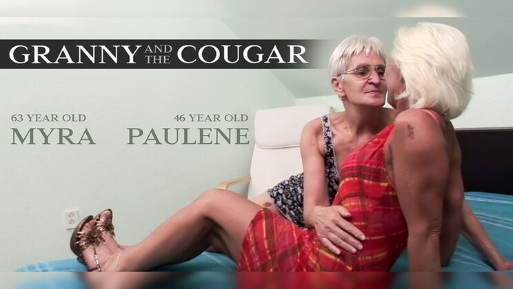 [Mature.nl] - Granny and cougar undress for passionate lesbian kissing - Myra - Paulene