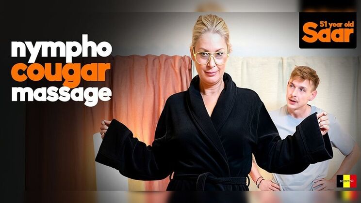 [Mature.nl] - Older Blonde MILF With Glasses Rides Toyboy Cock After Naughty Massage