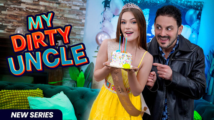 [MyDirtyUncle] - Birthday Threesome: Tiny Niece Takes Two Cocks in Mouth - Tony Rubino - Juniper Ren - Tony Marzo