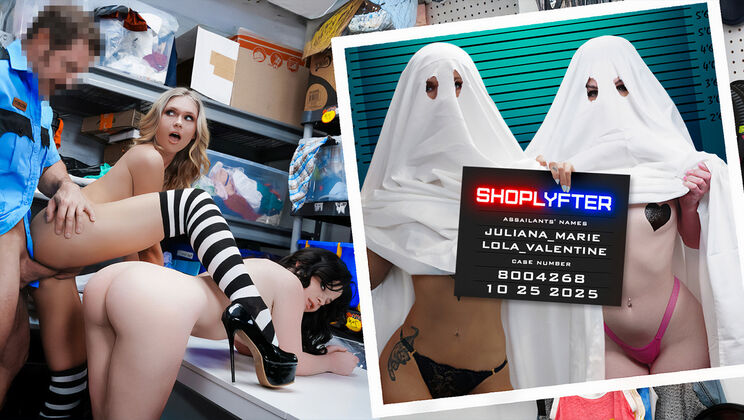 Double Blonde Deepthroat - Costume Sex with Tit Play & Facial